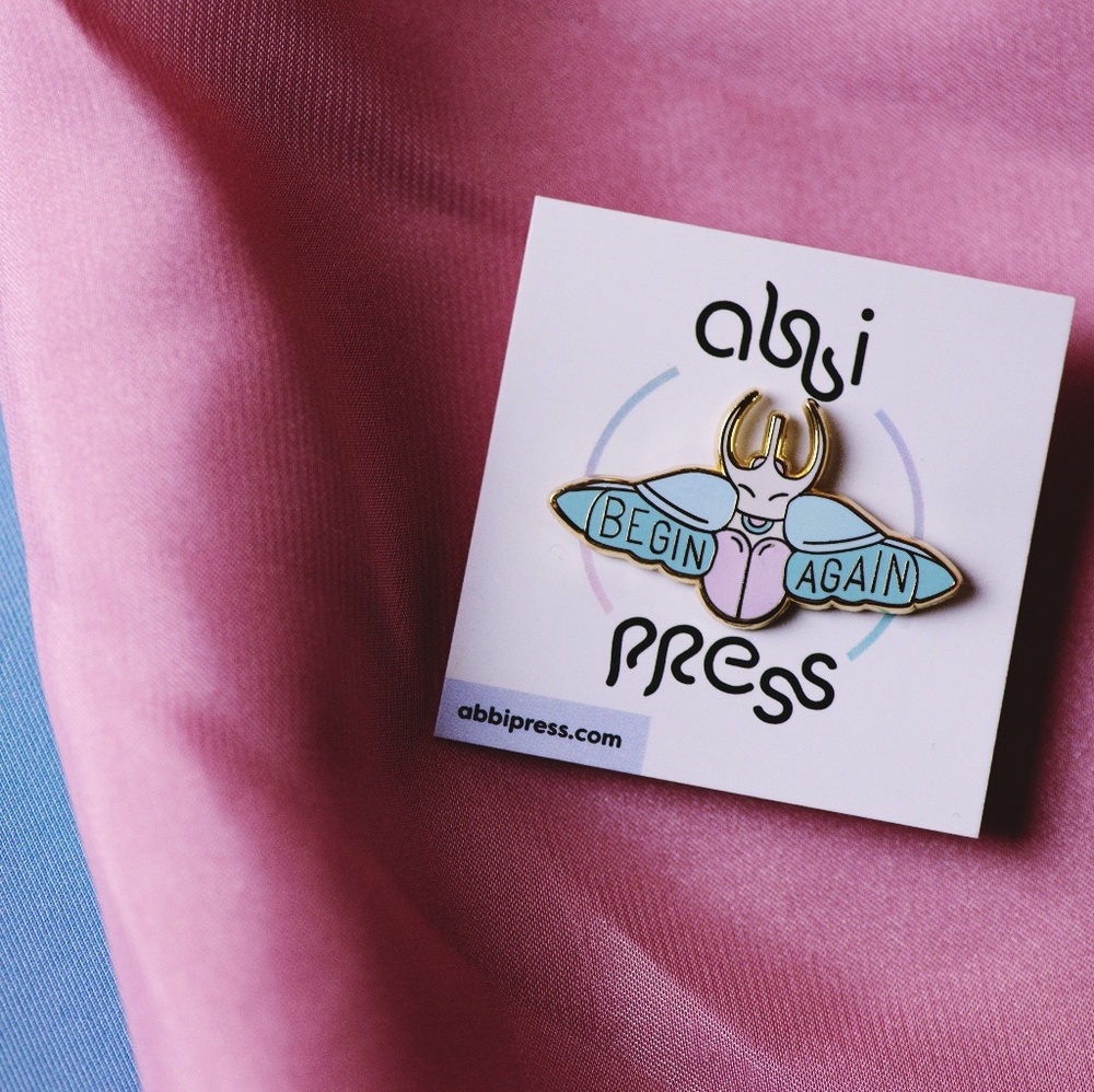 Limited Edition Scarab 'Begin Again' Enamel Pin